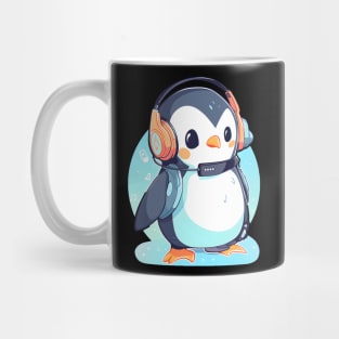 Cool Penguin With Headphones Mug